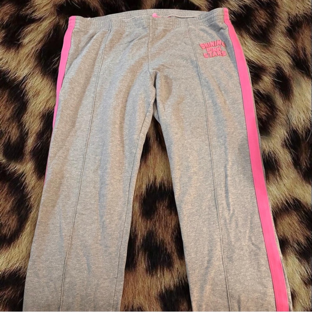 Y2k Pink grey star sweatpants